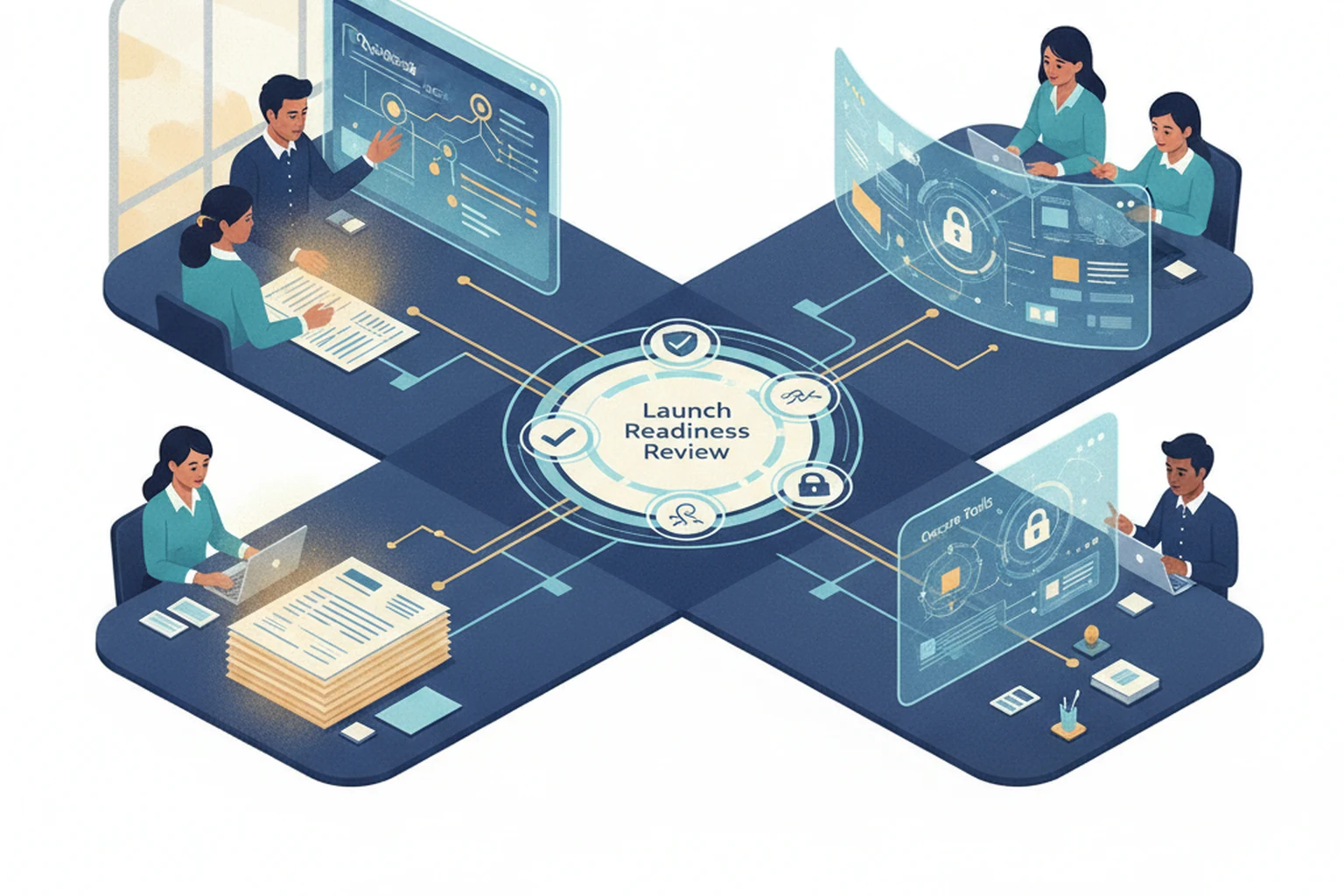QuickBooks Operations: Launch Readiness Review editorial illustration