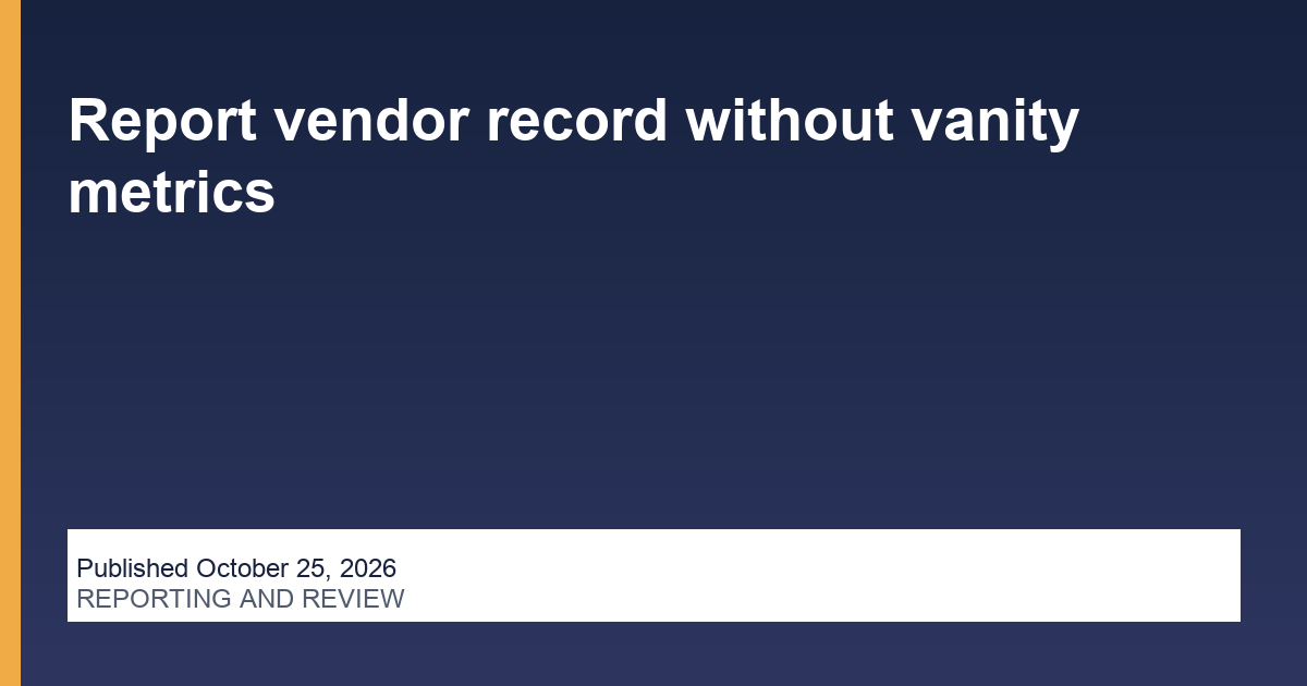 Report vendor record without vanity metrics blog thumbnail