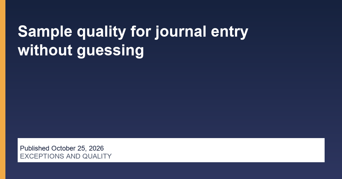 Sample quality for journal entry without guessing thumbnail