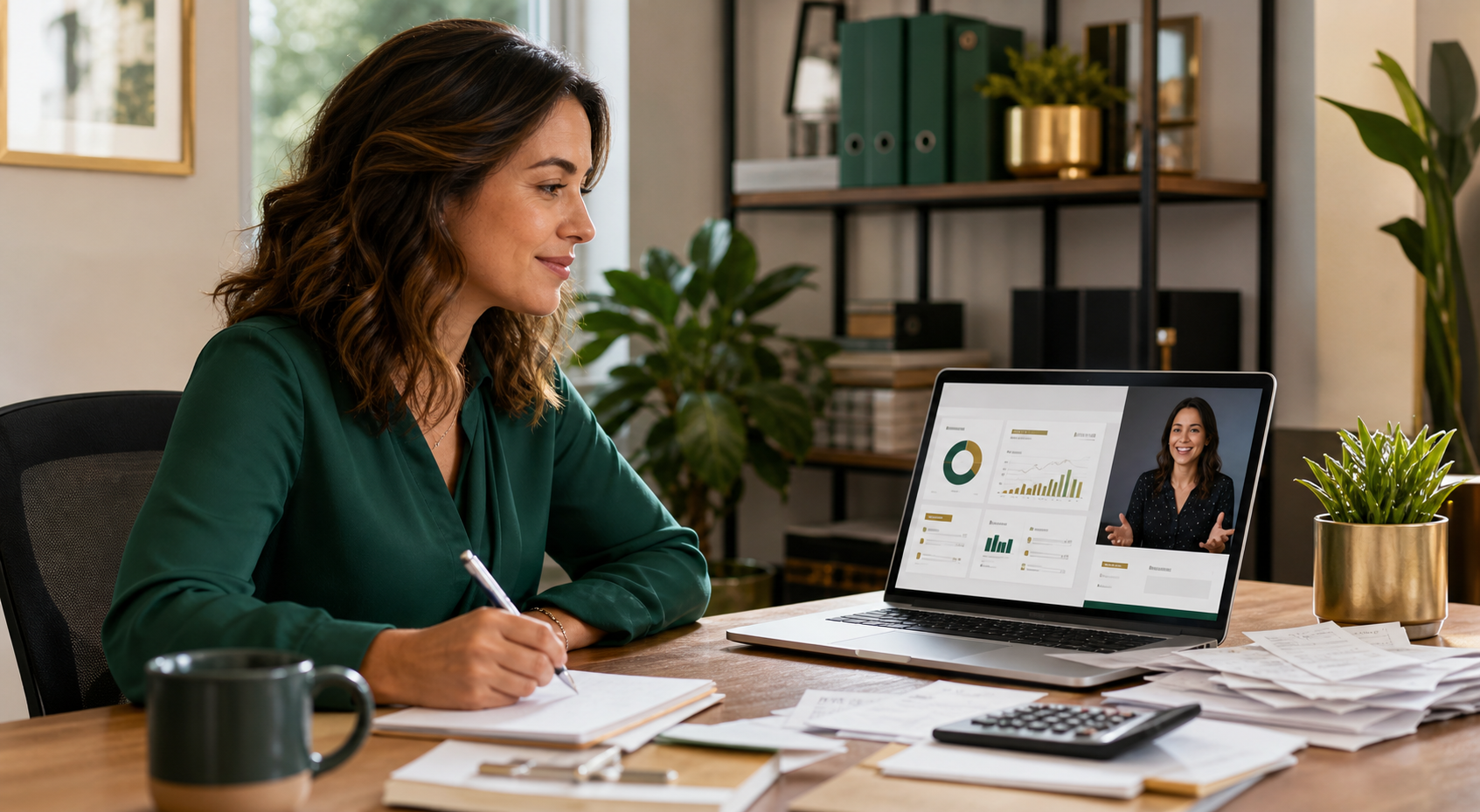 Small business owner working with a remote bookkeeping assistant on QuickBooks tasks