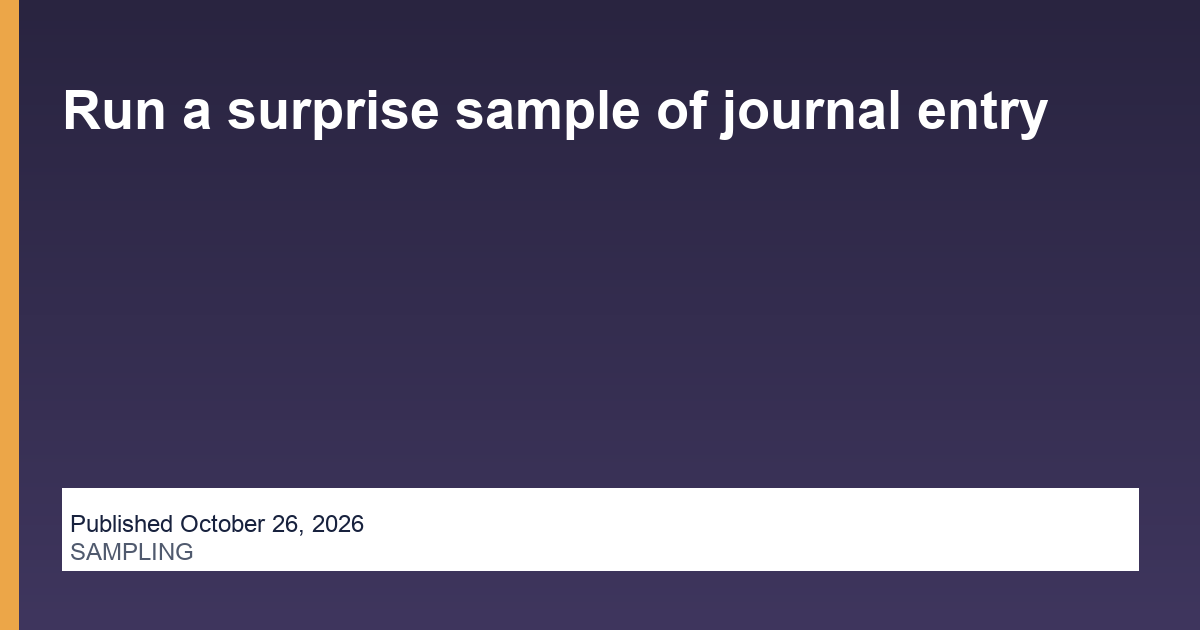 Run a surprise sample of journal entry blog thumbnail